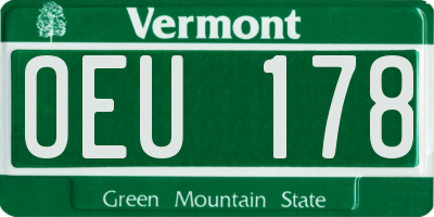 VT license plate OEU178