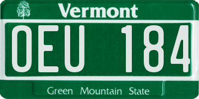 VT license plate OEU184