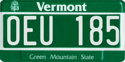 VT license plate OEU185