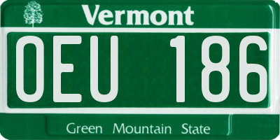 VT license plate OEU186