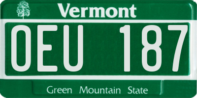 VT license plate OEU187