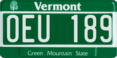 VT license plate OEU189