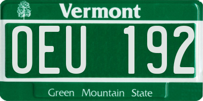 VT license plate OEU192