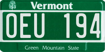 VT license plate OEU194
