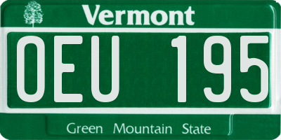 VT license plate OEU195