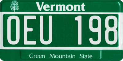 VT license plate OEU198