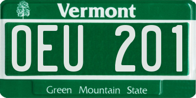 VT license plate OEU201