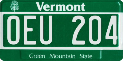 VT license plate OEU204