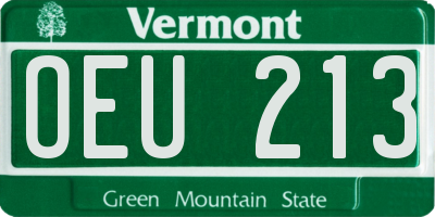 VT license plate OEU213