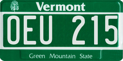 VT license plate OEU215