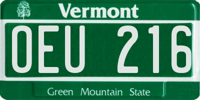 VT license plate OEU216