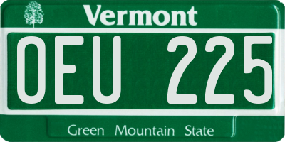 VT license plate OEU225