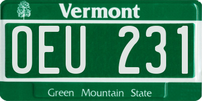 VT license plate OEU231