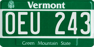 VT license plate OEU243
