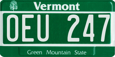 VT license plate OEU247