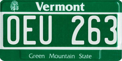 VT license plate OEU263