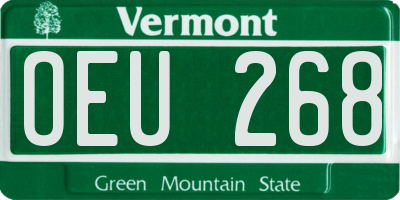 VT license plate OEU268