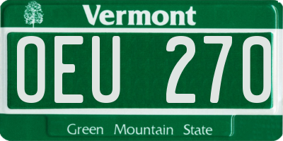 VT license plate OEU270