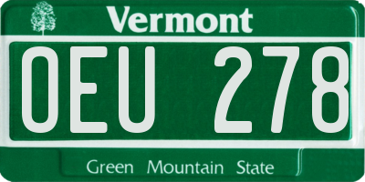 VT license plate OEU278