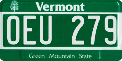 VT license plate OEU279