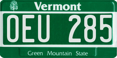 VT license plate OEU285
