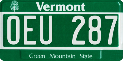 VT license plate OEU287