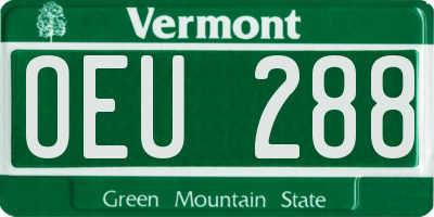 VT license plate OEU288