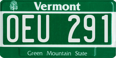 VT license plate OEU291