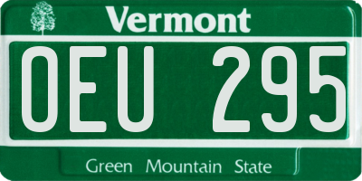 VT license plate OEU295