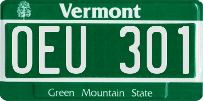 VT license plate OEU301