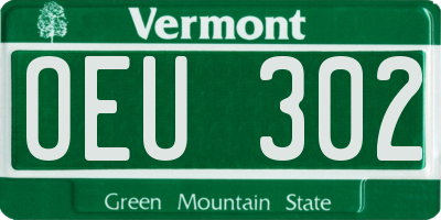 VT license plate OEU302