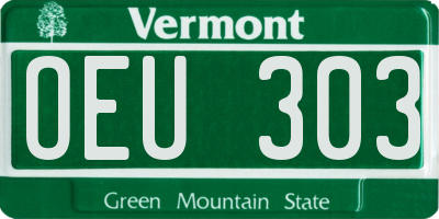 VT license plate OEU303