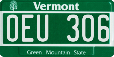 VT license plate OEU306