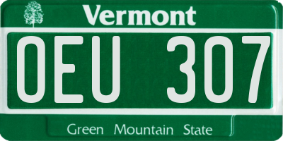 VT license plate OEU307