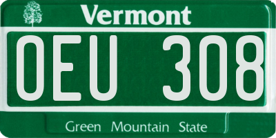 VT license plate OEU308