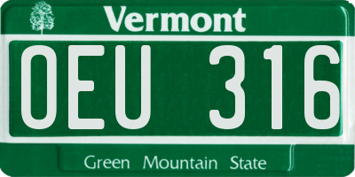 VT license plate OEU316