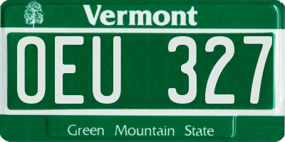VT license plate OEU327