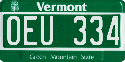 VT license plate OEU334