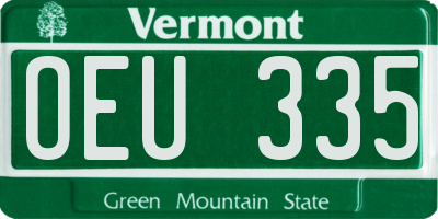 VT license plate OEU335