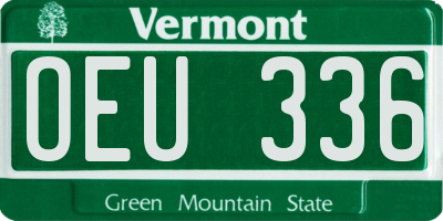 VT license plate OEU336