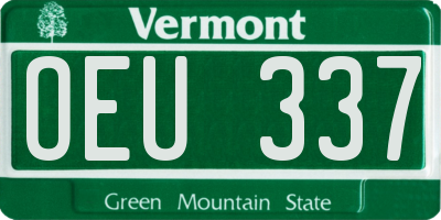 VT license plate OEU337