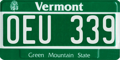VT license plate OEU339