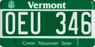VT license plate OEU346