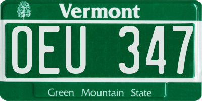 VT license plate OEU347