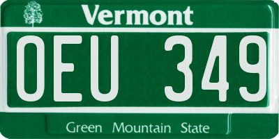 VT license plate OEU349