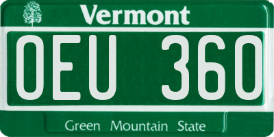 VT license plate OEU360