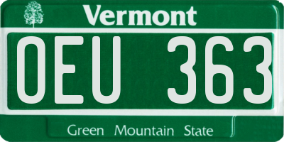 VT license plate OEU363