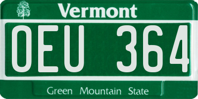 VT license plate OEU364