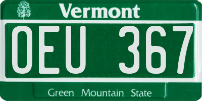 VT license plate OEU367