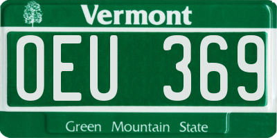 VT license plate OEU369